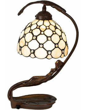 Lámpara de mesa Tiffany crema 28x20x41 cm E14-máx 1x25W 5LL-6097