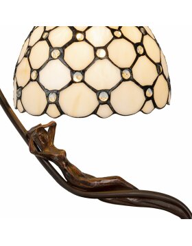 Lámpara de mesa Tiffany crema 28x20x41 cm E14-máx 1x25W 5LL-6097