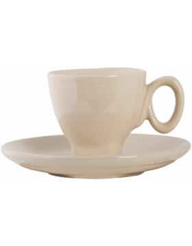 Cup and saucer (set 4 pcs.) with stand cream 22x15x31 cm 64731