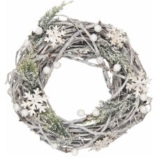 Decoration wreath white Ø 26x8 cm 64834