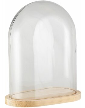 Clayre & Eef campana de vidrio transparente 33x19x40 cm 6GL3008