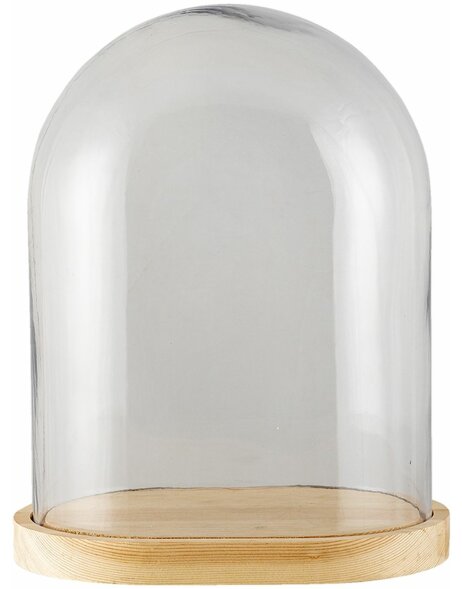 Dzwonek szklany przezroczysty 26x18x30 cm 6GL3009