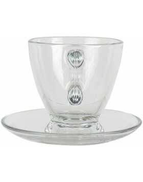 Cup and saucer transparent 8x6x6 - 11x10x2 cm - 85 ml 6GL3418