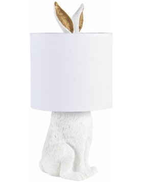 Clayre & Eef 6LMC0013W Tischlampe Kaninchen Ø 20x45 cm Weiß Kunststoff