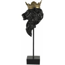 Decoration lion black 14x13x40 cm 6PR3386