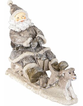 Decoration Santa on sledge gray 24x8x16 cm 6PR3472