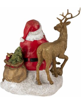 Dekoration Weihnachtsmann mit Tiere mehrfarbig 18x13x19 cm 6PR4721