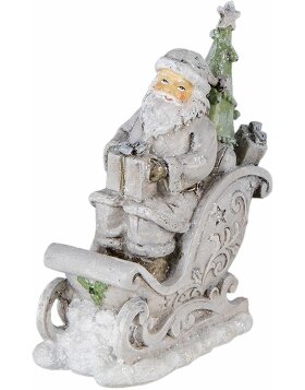 Decoration Santa in sledge silver 10x6x13 cm 6PR4727