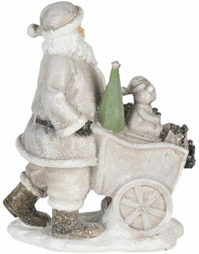 Decoration Santa with cart silver 12x8x15 cm 6PR4728