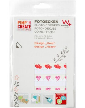 Walther photo corners PIMP AND CREATE Hearts 2 sheets a...