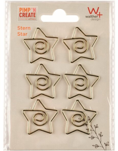 Walther Metal Decorative Clips PIMP AND CREATE Star 6 pieces