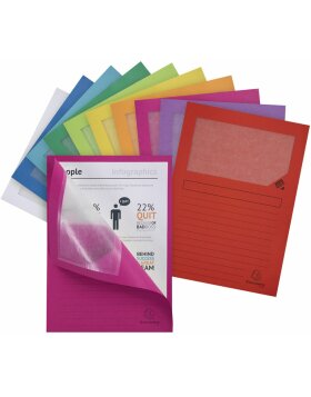 Exacompta pack of 100 window folders Forever 130g DIN A4 plastic-free assorted