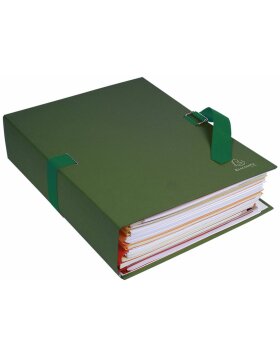 Exacompta document folder stretchable pleated spine 24x32 cm DIN A4 dark green