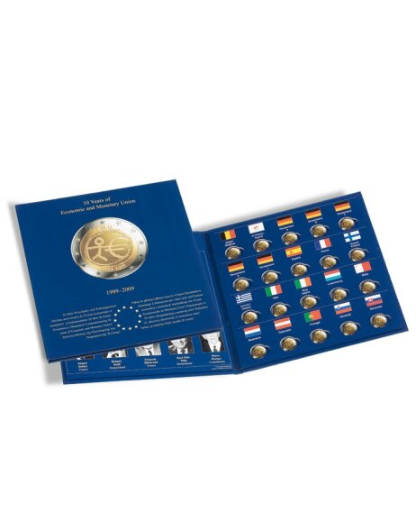 Coin album PRESSO, Euro-Collection for 2 Euro coins &quot;10 years EMU&quot;