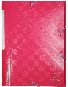Exacompta folder 1928 DIN A4 3 flaps elasticated 600g cardboard raspberry coloured