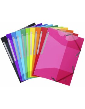 Exacompta PP Iderama folder 3 flaps with elastic band A4 assorted colours