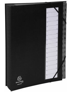 Exacompta organiser folder with folded spine 32 compartments 1-32 Ordonator DIN A4 black