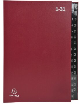 Exacompta Desk File 32 compartments Register 1-31 DIN A4 Red