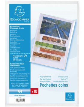 Exacompta 10 file pockets smooth PP 120&micro; DIN A4...