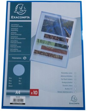 Exacompta 10 file folders made of grained PP 120µ DIN A4 blue
