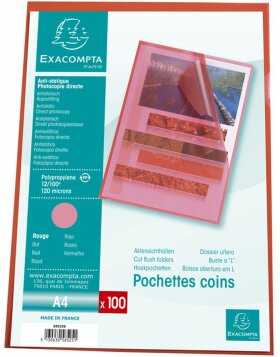 Exacompta pack of 100 file covers PP grained 1,2mm - A4 -...