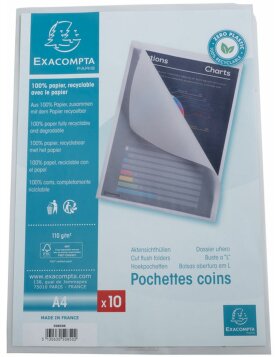 Exacompta pack of 50 file pockets A4 paper 110g-m2 Transparent white