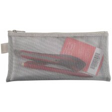 Exacompta Bag with Zipper in Nylon Silver 8x18 cm