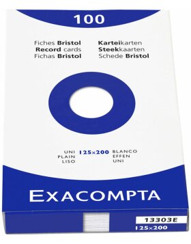 Exacompta index cards 125x200 mm blank folding box 100 pieces white