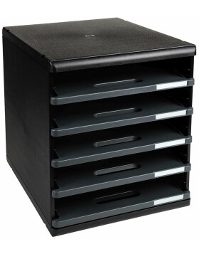 Exacompta drawer box MODULO DIN A4 dark grey 5 open drawers