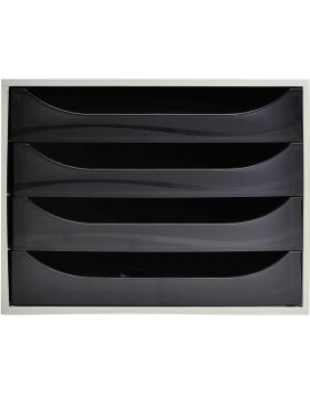 Exacompta ECOBOX Boîte à tiroirs 4 tiroirs noir