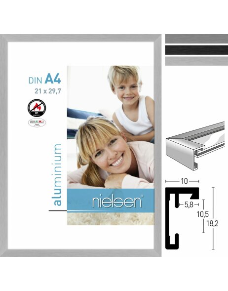 Nielsen Cadre en aluminium Pixel 50x60 cm - blanc brillant - verre