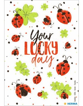 HERMA Sticker your lucky Day - gl&auml;nzende Seide