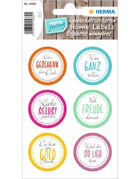 HERMA Sticker HOME "Have fun with it", glimmered