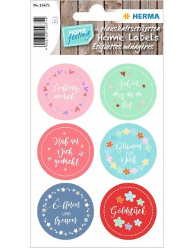 HERMA Sticker HOME &quot;Favourite person&quot;, glimmered