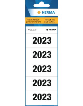 HERMA year numbers 2023 for binders, 60 x 26 mm, white, permanent adhesive