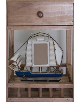 Clayre & Eef Model Boat-Photo Frame 27x9x24 cm- 6x9 cm