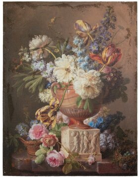 Clayre &amp; Eef Tableau Vase avec fleurs 60x3x80 cm...