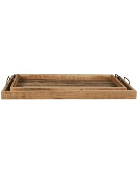 Clayre &amp; Eef 5H0510 Wooden Tray Set 81x35x9 - 70x30x8...
