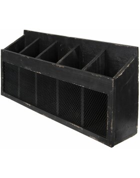 Clayre & Eef 5H0518 Wall Shelf 60x13x28 cm Black Storage Cupboard