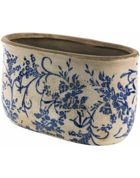 Clayre & Eef 6ce1398l Flower pot for indoor Blue, White 22x12x13 cm