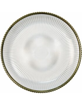 Clayre & Eef 6gl3252 Tableware Breakfast Plate Transparent ø 20x2 cm