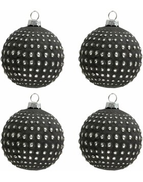 Clayre & Eef 6gl3290 Christmas balls set of 4 gray ø 8 cm