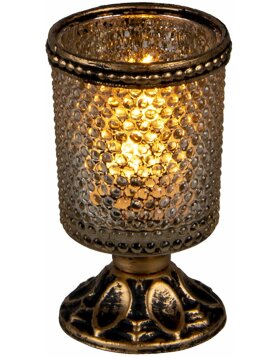 Clayre &amp; Eef 6gl3349 Glass candle holder gold color...