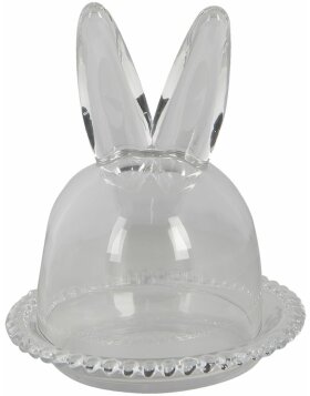 Clayre & Eef 6gl3376 Glass Bell Rabbit Transparent ø 14x16 cm