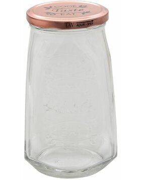 Clayre & Eef 6gl3514 Storage Jar with Lid Transparent 1000 ml