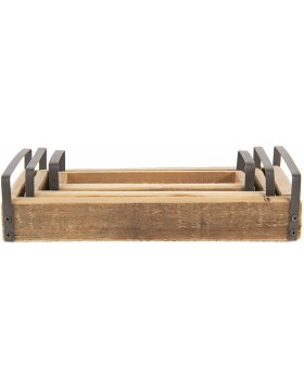 Clayre & Eef Decorative tray (set of 3) Brown 35x20x5 - 30x15x5 - 25x10x5 cm