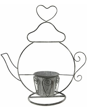 Clayre &amp; Eef 6y4695 Plant holder teapot gray 45x20x48 cm