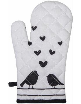 Clayre & Eef lbs44 Oven Gloves White, Black 18x30 cm