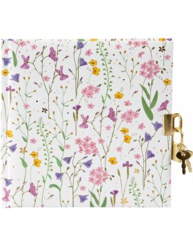 Goldbuch Diary Meadow Miracles white with lock 16,5x16,5...