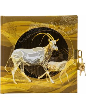 Goldbuch Tagebuch Antelopes mit Schloss 16,5x16,5 cm 96...